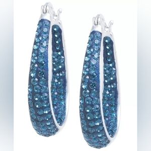 Giani Berini Crystal Inside Out Hoop Earrings in Sterling Silver NWT ✨️
